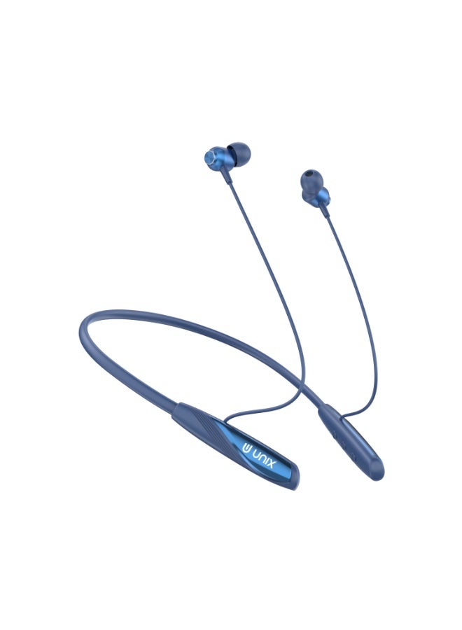 سماعة العنق اللاسلكية Unix Versa UX-W1 | اتصال Bluetooth v5.4 | وقت تشغيل حتى 100 ساعة مع باس فائق | تقنية ENC لإلغاء الضوضاء لمكالمات واضحة | شحن من نوع Type-C